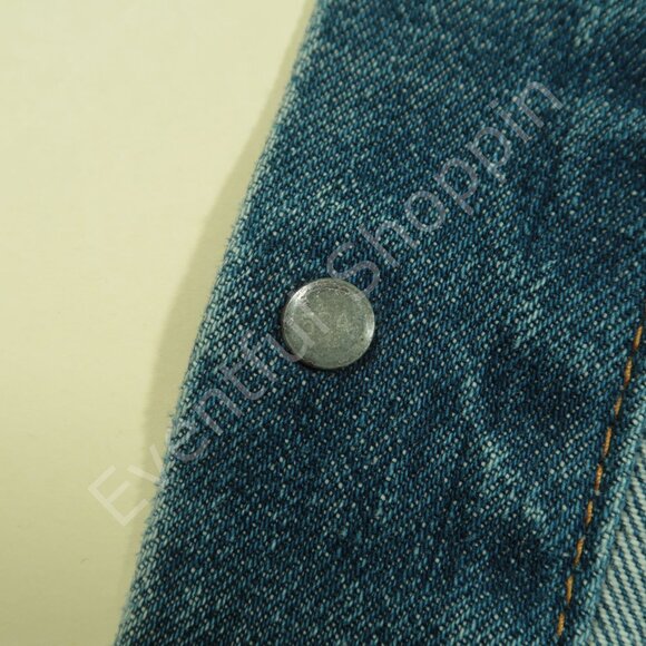 Vintage Levis Type 3 Trucker Jacket Mens M Blue Big E Worn Thrashed 1960s III - Picture 7 of 9